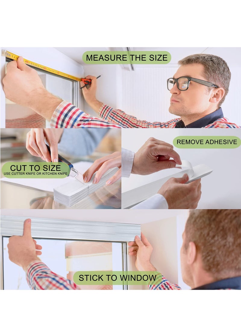 Zikra Cordless Temporary Shades Pleated Window Paper Shades Light Filtering Blinds Easy to Cut and Install for Living Room Office White 35 x 70 inch - Image 3