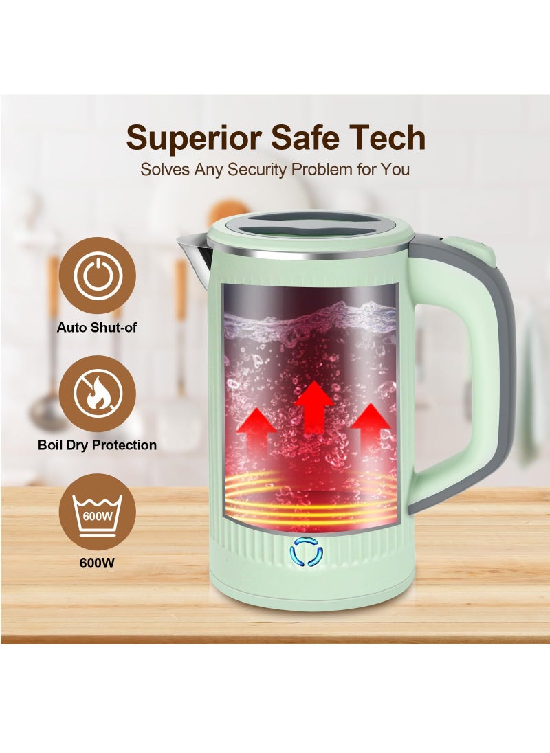 Generic - 800ml Portable Electric Kettle with Uk Plug, Stainless Steel Quick Boiling Travel Electric Bottle, Auto Shut Off and Dry Burning Protection - Image 1