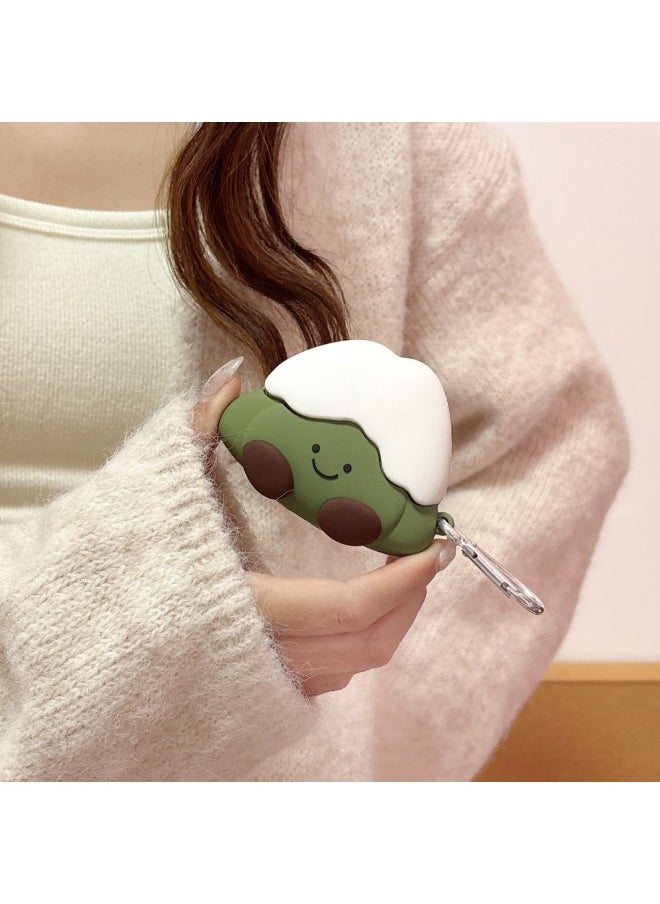 Generic - Jellycat Matcha Snow Mountain For Airpods4/3 Earphone Protective Case 2pro Second And Third Generation Creative Personality-Color:Jellycat Matcha Snow Mountain Headphone Cover Shell + Hook-Applicable Models:For Apple Airpods 4 - Image 1