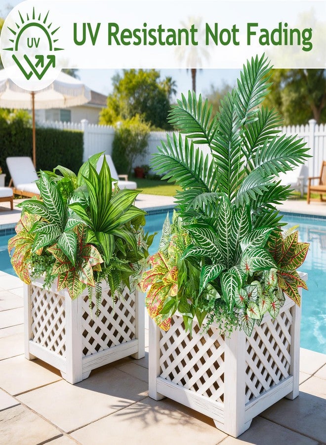 Alecono Artificial Plants Outdoor 11 Bundles - UV Resistant Fake Greenery Stems, Faux Fern for Window Box, Porch and Patio Decor, Maintenance-Free Realistic Bushes for Planters (No Planter) - Image 4