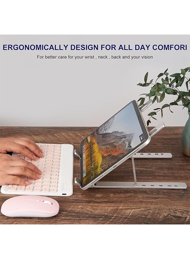 Ergonomic and Foldable Laptop Stand for Desk, Adjustable Riser, Fits All Laptops and Notebooks up to 17,Ultra-Thin,Ventilated Cooling,Silver. - Image 5
