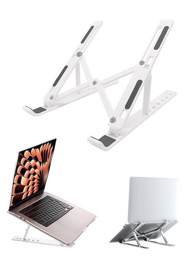 Ergonomic and Foldable Laptop Stand for Desk, Adjustable Riser, Fits All Laptops and Notebooks up to 17,Ultra-Thin,Ventilated Cooling,Silver. - Image 1