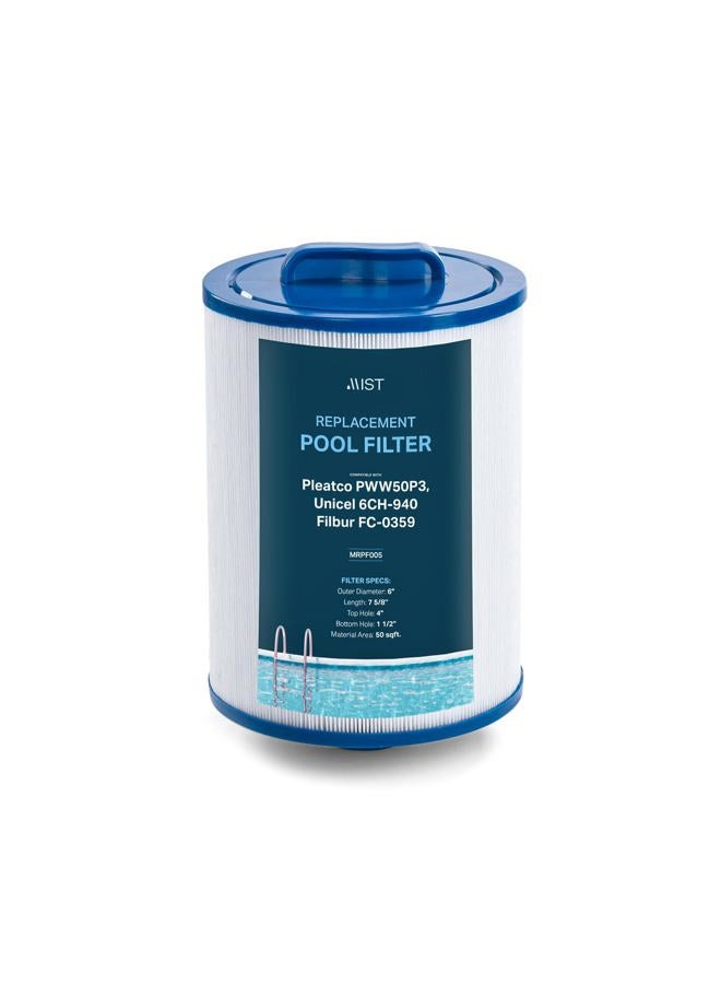 Mist Pool Filter Compatible with Pleatco PWW50P3, Unicel 6CH-940, Filbur FC-0359, 1 Pack - Image 1