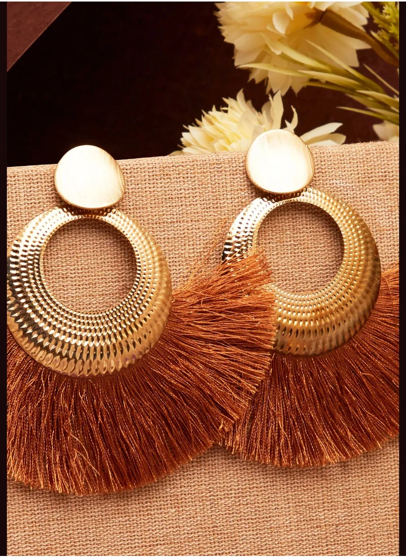 SOHI Gold Plated Designer Drop Earring