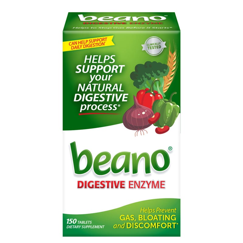 Beano Digestive Enzyme Gas Prevention Digestive Enzyme Supplement 150 Count