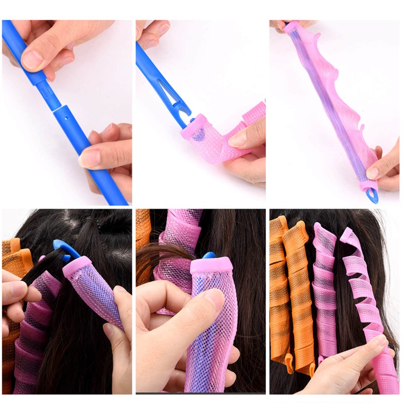 Orgrimmar 30PCS Magic Hair Curlers Curls Styling Kit, DIY No Heat for Extra Long (55 cm/ 21.65 inch) - Image 5