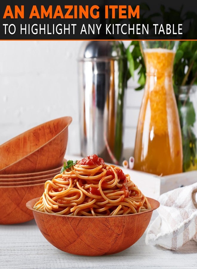 Reluen 6 Pack Wooden Salad Bowls - 8"Wx2"H Holiday Wooden Salad Bowl Set for Pasta, Fruit or Side Dishes, Glossy & Easy to Clean Surface, for Party Dinners, Brunches, Weddings, Great Mothers Day Table Decor - Image 5