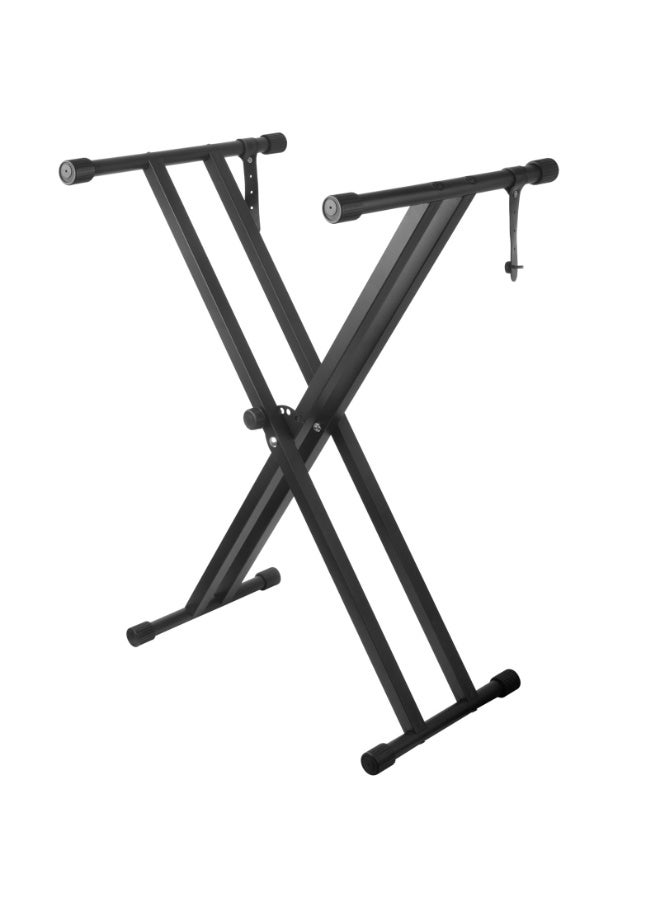 والالا حامل لوحة مفاتيح البيانو مزدوج X حامل لوحة مفاتيح شديد التحمل مع أحزمة قفل، يوفر أساسًا قويًا للغاية للوحات المفاتيح من 49 إلى 88 مفتاحًا، 7 ارتفاعات قابلة للتعديل - Image 1