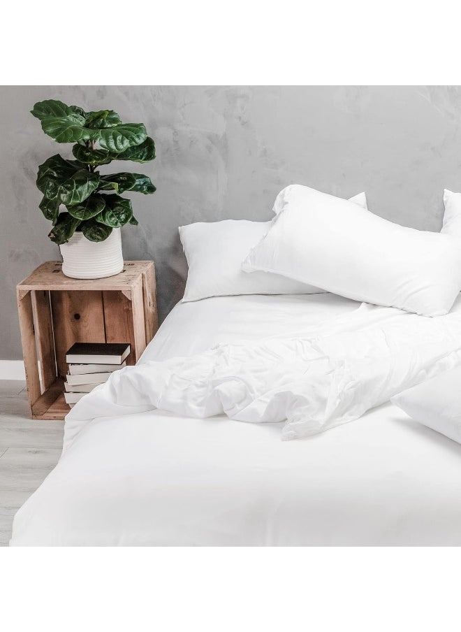 Wooflinen Wooflinen 100% Bamboo 4pc Sheet Set Matte White Modern Look Breathtakingly Soft Sheets (California King)  - Image 2