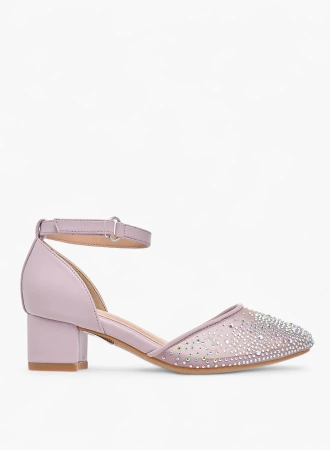 Celeste Girl's Embellished Shoes with Hook and Loop Closure