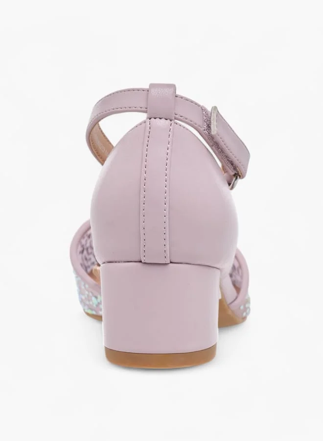 Celeste Girl's Embellished Shoes with Hook and Loop Closure