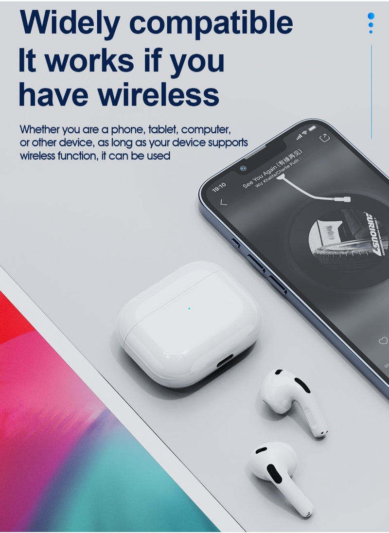 IQ TOUCH - True Wireless Stereo Earbuds With Built-in Microphone & Touch Control, Lightweight & Wireless Charging Case, 3 Hours of Talk Time, White Color - Image 1