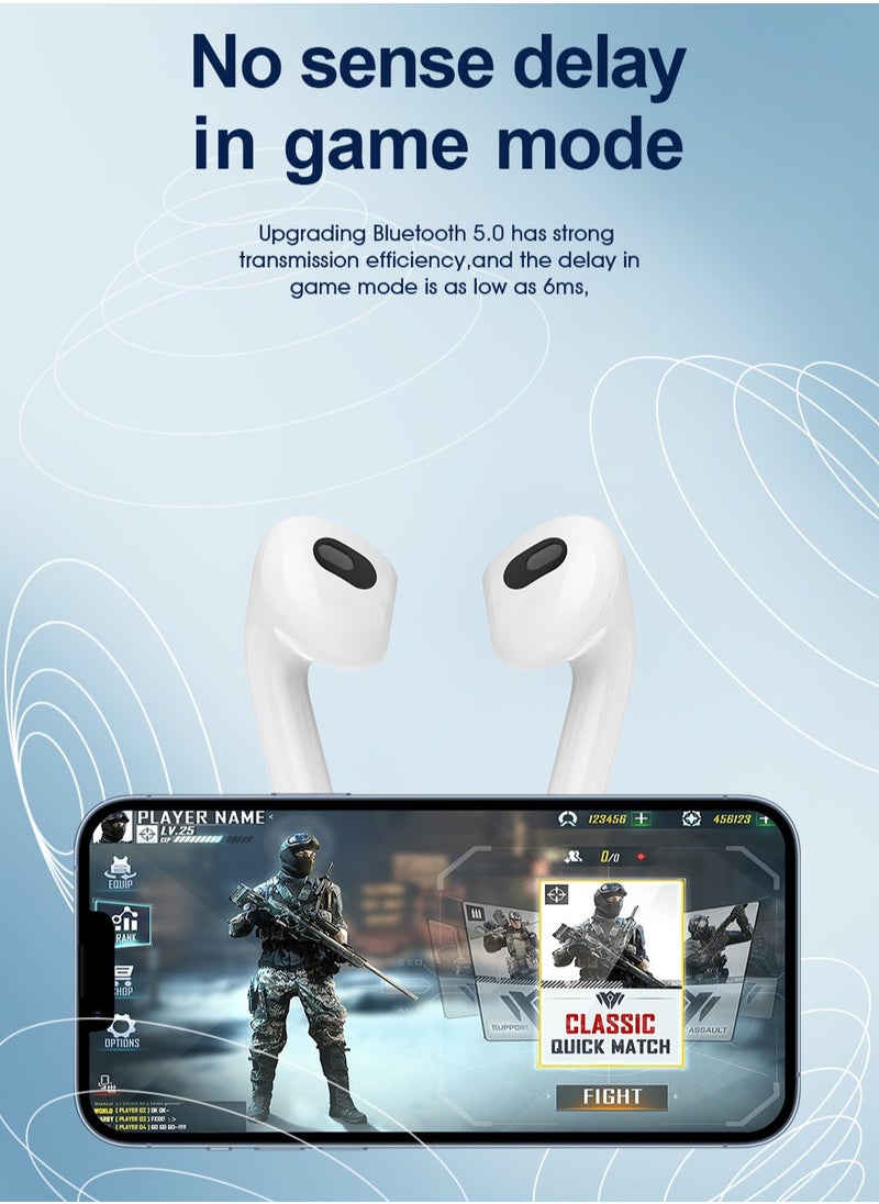 IQ TOUCH - True Wireless Stereo Earbuds With Built-in Microphone & Touch Control, Lightweight & Wireless Charging Case, 3 Hours of Talk Time, White Color - Image 1