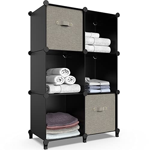 HOMIDEC 6Cube Storage Organizer Closet Organizer Storage Cabinet Shelf Bookcase BookshelfStorage Cubes Organizer Cabinet for KidsCloset BedroomBathroom