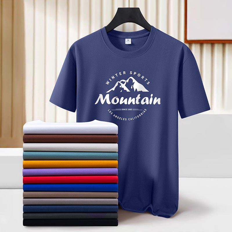 New Heavy Cotton Short-Sleeved T-Shirt Boys And Girls Casual T-Shirt Bottoming Shirt Top Versatile Loose T-Shirt Trendy Mou - Image 3