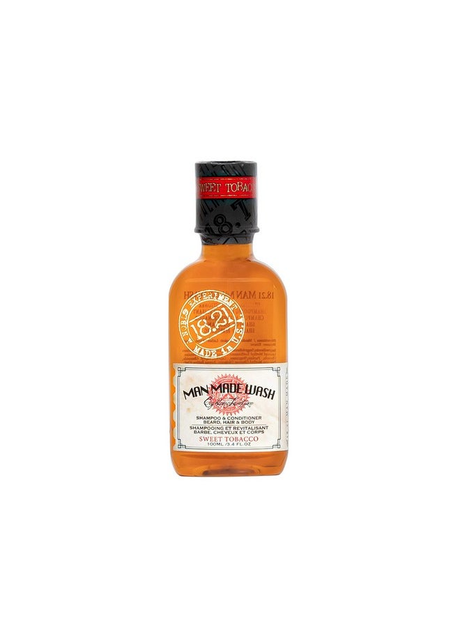 18.21 Man Made 18.21 Man Made Original Sweet Tobacco 3-in-1 Body Wash, Shampoo, & Conditioner for Men, All Hair & Skin Types, Strengthens and Moisturizes in a Manly Aroma, 3.4 oz  - Image 1