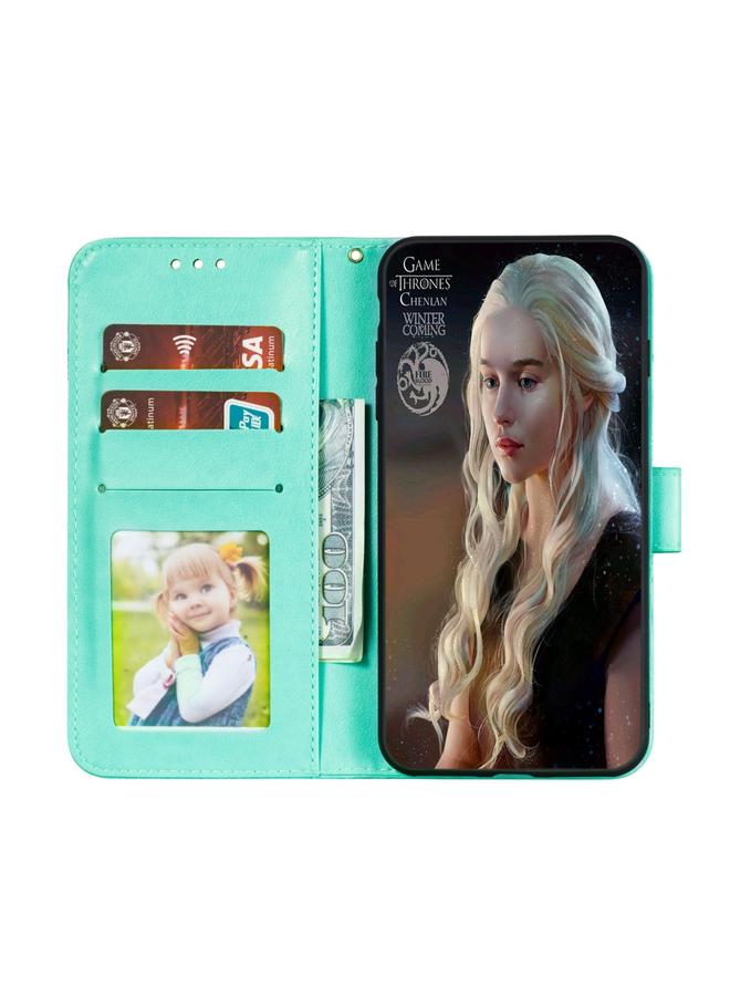 اس-توب جراب لهاتف Huawei P40 Pro، جراب جلدي أفقي قابل للطي بنقش زهور الدانتيل مع حامل وفتحات للبطاقات ومحفظة وإطار صورة وحبل تعليق - Image 4