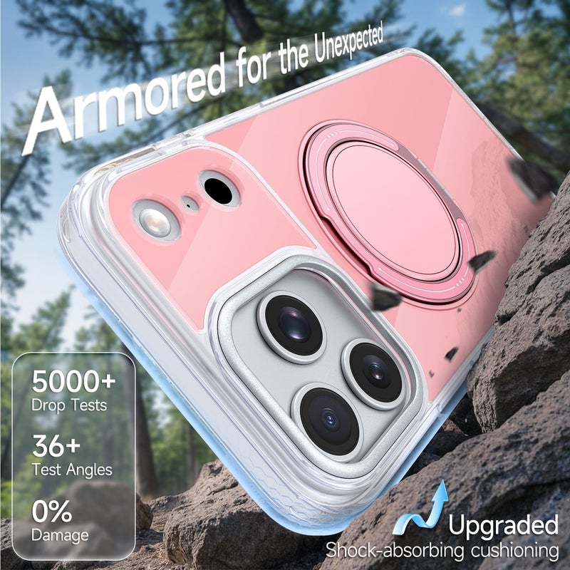 Multi-Functional Protective for iPhone Case  TPU + Acrylic Integrated Overmolding | Aluminum Alloy Kickstand | 360° Rotatable Stand Magnetic & Wireless Charging Compatible - Image 5