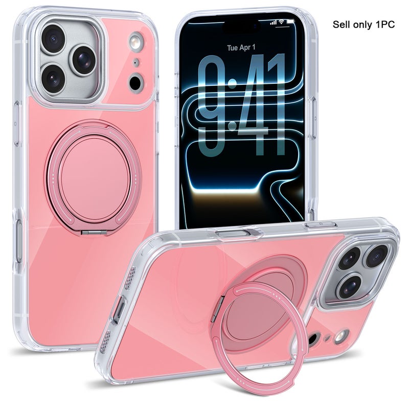 Multi-Functional Protective for iPhone Case  TPU + Acrylic Integrated Overmolding | Aluminum Alloy Kickstand | 360° Rotatable Stand Magnetic & Wireless Charging Compatible - Image 1
