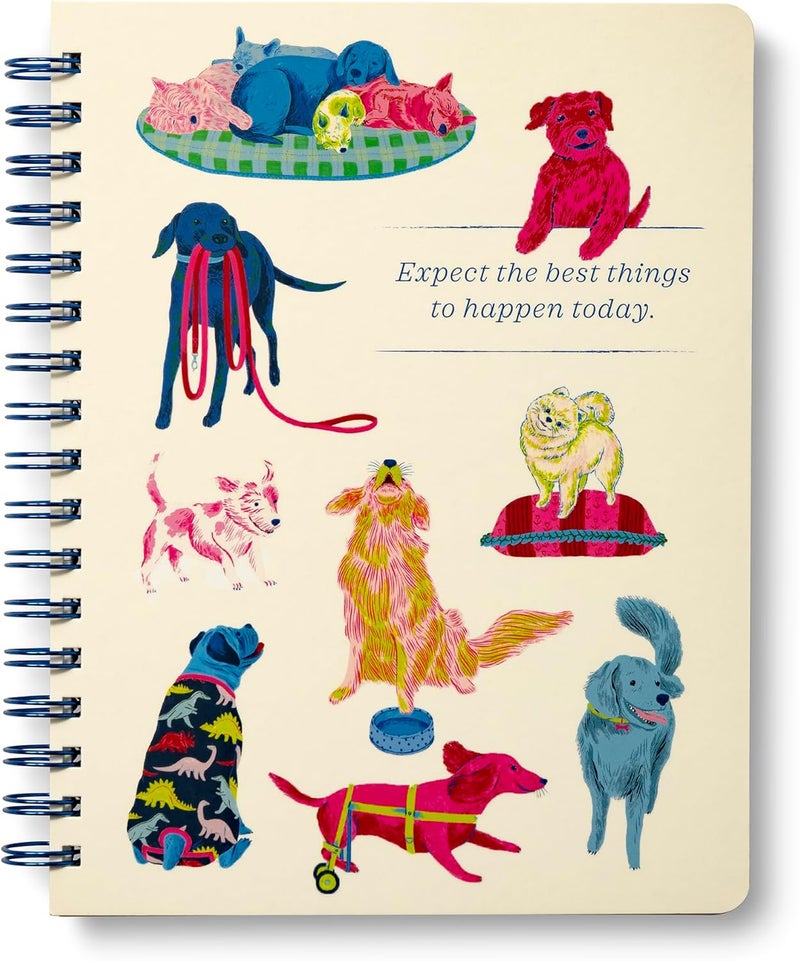 Compendium Spiral Notebook – Expect the Best Things to Happen Today – A Designer Spiral Notebook with 192 Lined Pages, College Ruled, 7.0" W x 9.25" H - Image 1