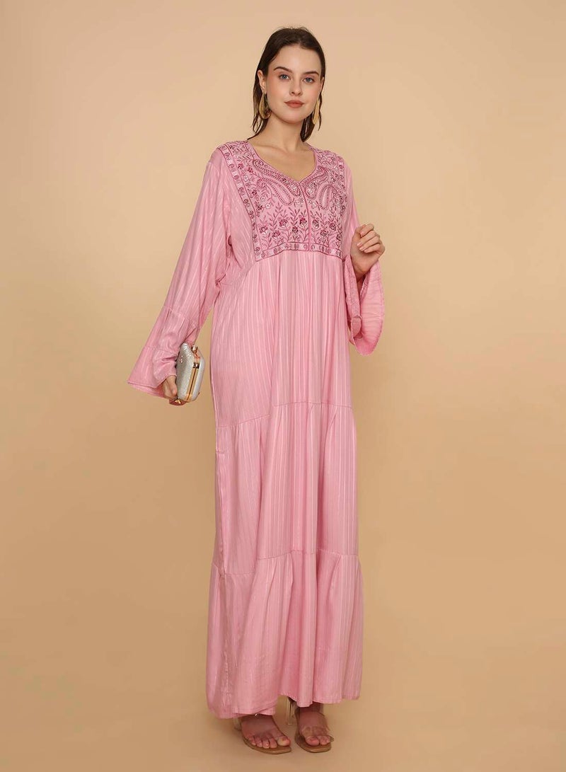 HANA & SARA Womens trendy long arabic kaftan jalabiya  dress - Image 1