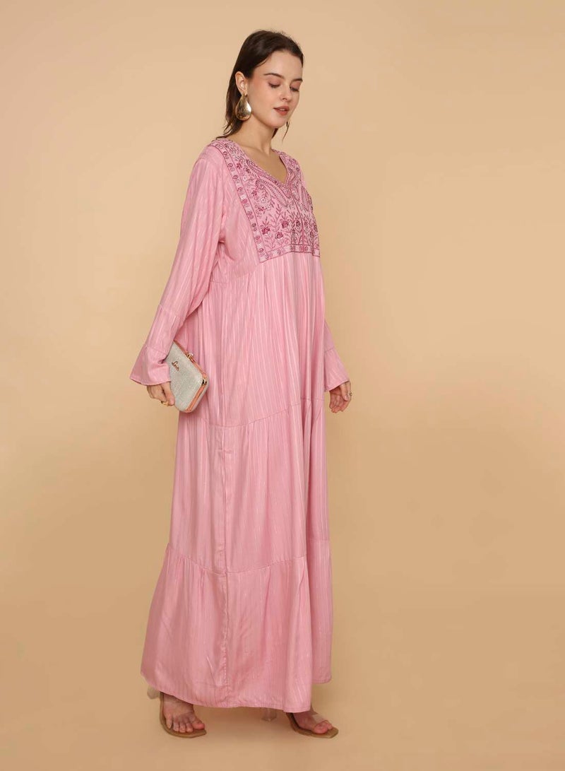 HANA & SARA Womens trendy long arabic kaftan jalabiya  dress - Image 5