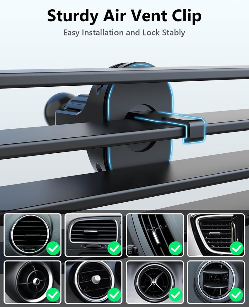 Soopii Dual Coils Wireless Car Charger,15W Fast Wireless Charging Car Mount,2 Air Vent Clip Ready, Auto-Clamping Car Phone Holder Charger for lPhone13 Pro/13/12 Pro,Samsung Galaxy Z Fold3/2/Flip3/S22 - Image 5