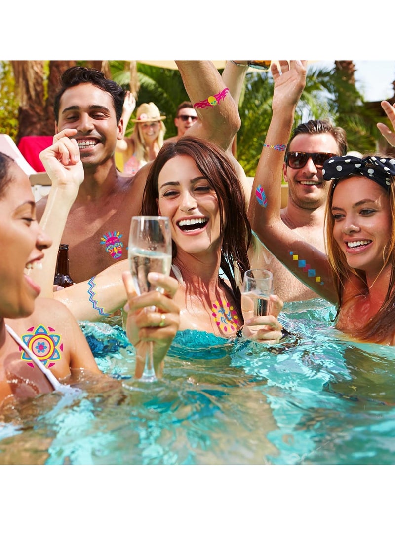 FengSVMA Glow in The Dark Temporary Tattoos 20 Sheet 160+Styles UV Neon Fluorescence Waterproof Tattoo Stickers Body Face Fake Tattoos Perfect for Adult, Rave Festival Accessory Party Supplies - Image 3