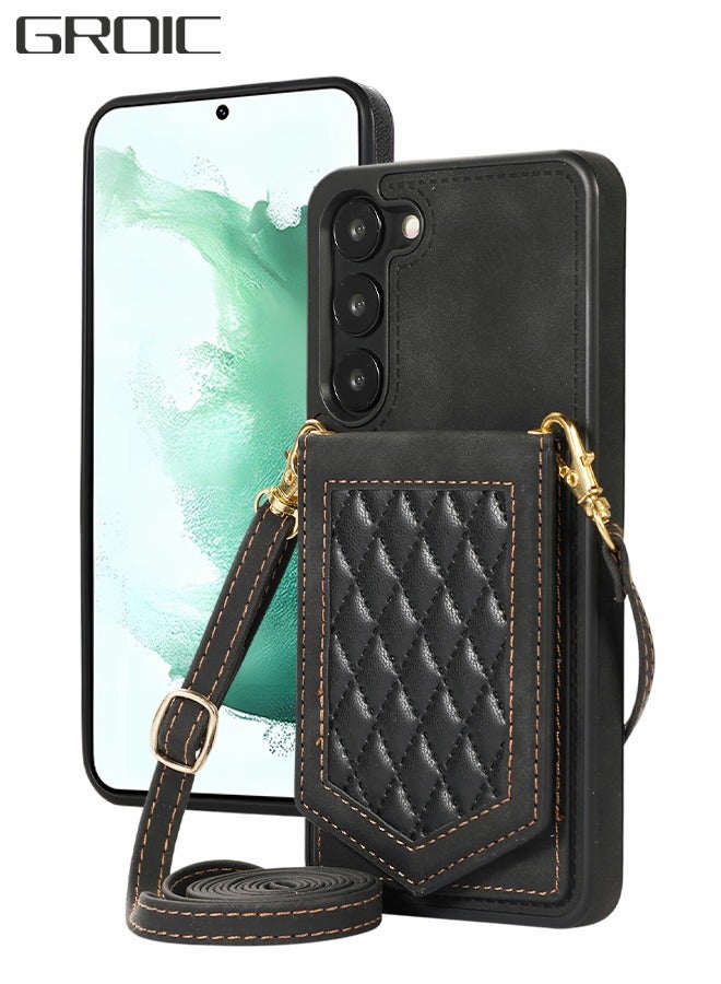 GROIC For Samsung Galaxy S23Plus 6.6 Wallet Case, Leather Phone Cover with Shoulder Strap Kickstand,Card Holder Wallet Phone Shell for Samsung Galaxy S23Plus - Image 1
