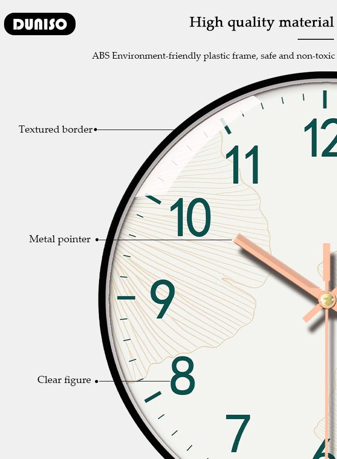 DUNISO ساعة حائط إبداعية، 10 بوصة ساعات حائط حديثة تعمل بالبطارية، ساعات دائرية سهلة مع نمط للغرفة، المطبخ، المكتب، المدرسة، ديكور المنزل - Image 5