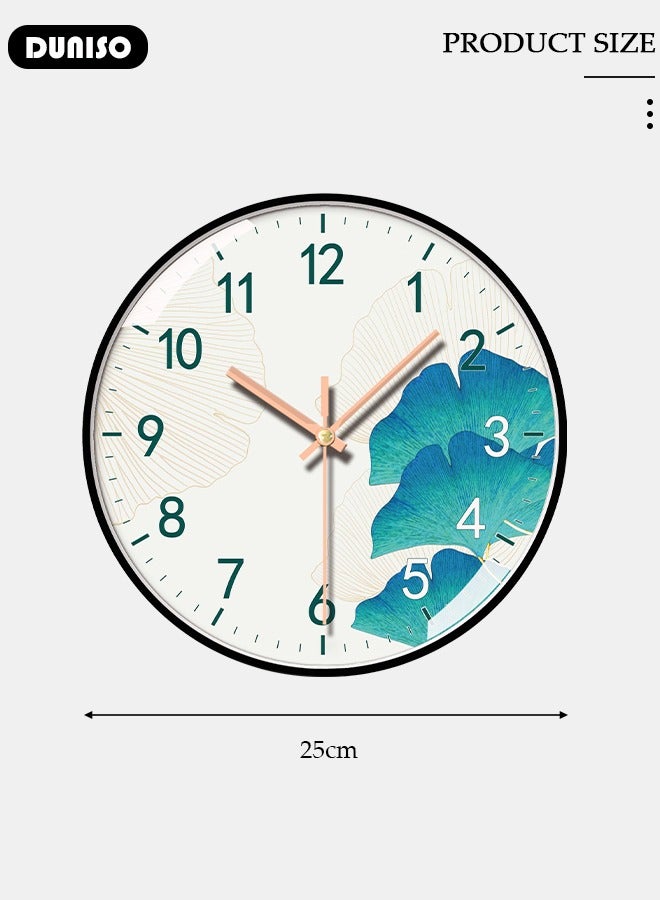 DUNISO ساعة حائط إبداعية، 10 بوصة ساعات حائط حديثة تعمل بالبطارية، ساعات دائرية سهلة مع نمط للغرفة، المطبخ، المكتب، المدرسة، ديكور المنزل - Image 4