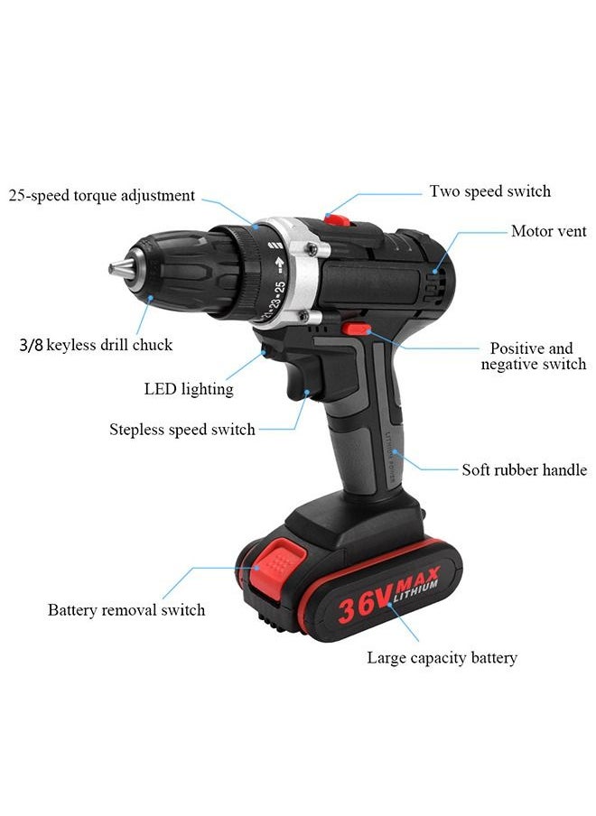 Arabest 36V Wireless Multi-functional Electric Impact Cordless Drill Hand Machine Electric Holder Cordless Power Drill  - Image 2