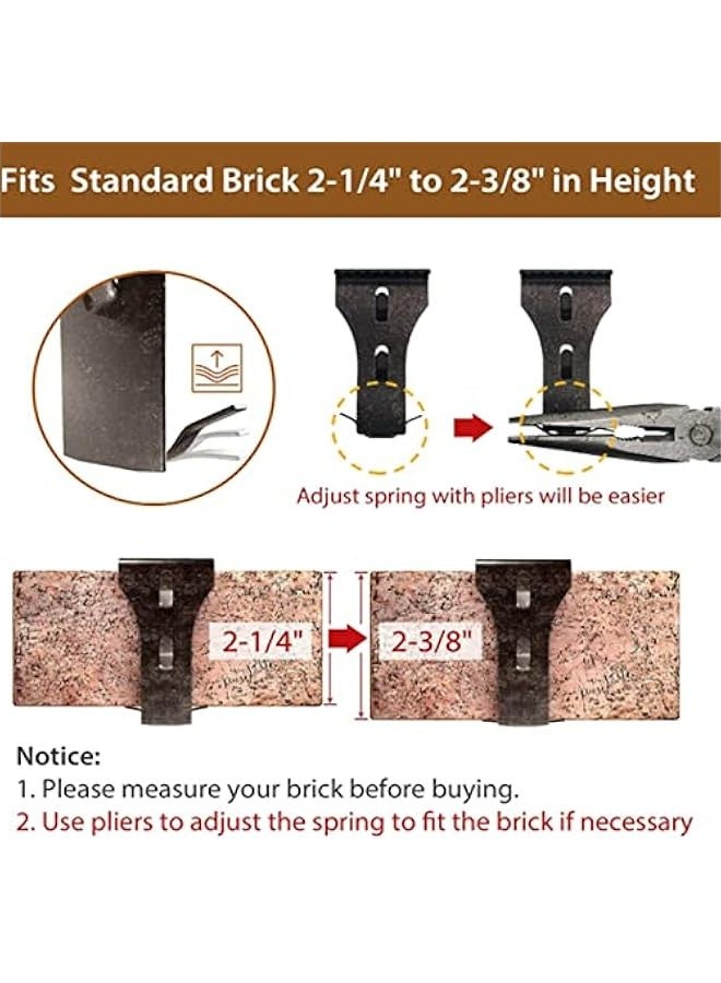 8 Pack Picture Hanging Hook, Metal Wall Hooks Heavy Duty Brick Clips Compatible with Standard Size Bricks Picture Hanger Brick Hanging Clips for Hanging Picture Frames Crafts - Image 3