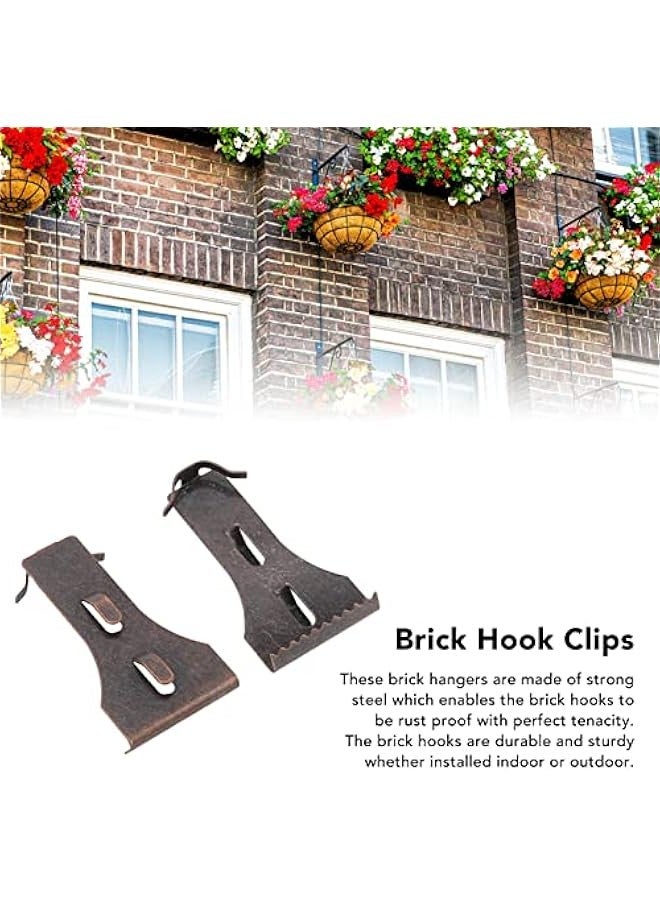 8 Pack Picture Hanging Hook, Metal Wall Hooks Heavy Duty Brick Clips Compatible with Standard Size Bricks Picture Hanger Brick Hanging Clips for Hanging Picture Frames Crafts - Image 4