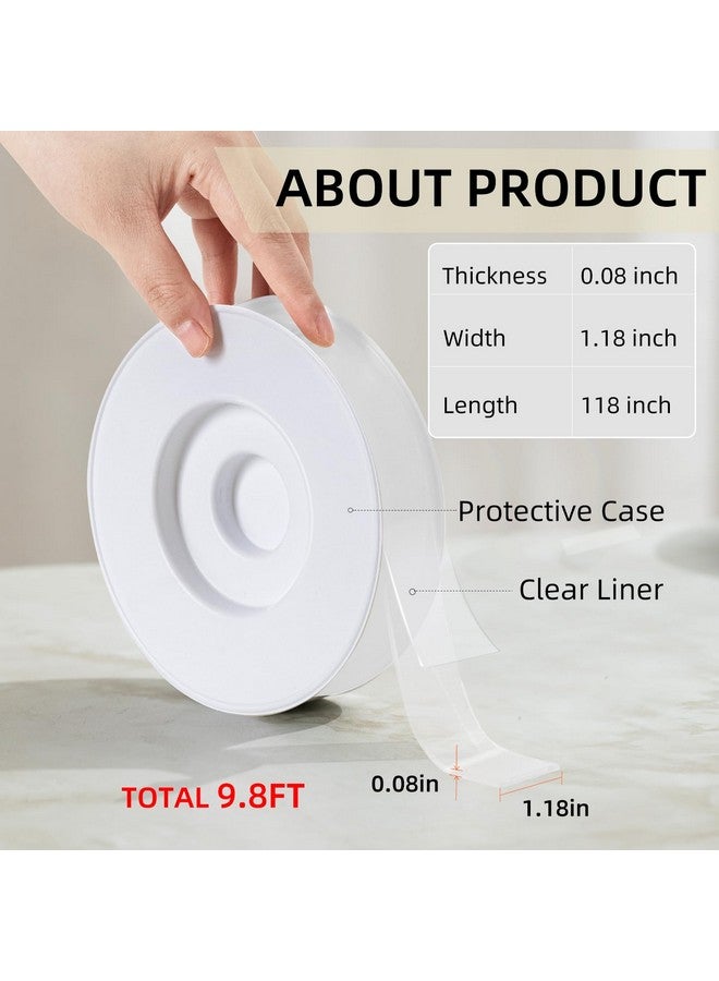 Deli Double Sided Tape Heavy Duty, 1.18 In × 120 In (9.85Ft), Extra Large Nano Double Sided Adhesive Tape, Clear & Removable Mounting Tape For Hanging Picture Poster Carpet Photo  - Image 2