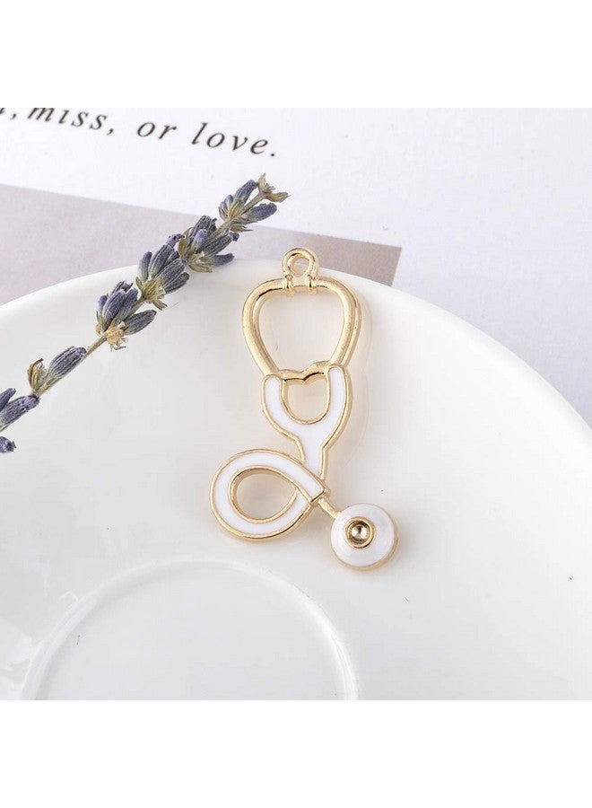 YEYULIN 36Pcs Craft Supplies Enamel Alloy Medical Nurse Charms Pendant Set Dna Stethoscope Syringe Nurse Cap Hat Charms For Jewelry Making Crafting Findings Accessory For Diy Necklace Bracelet  - Image 5