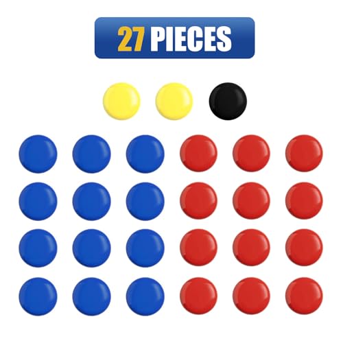 HIGHRAZON 27-Piece Soccer Magnets - 2 Team Sport Goal Player Magnets for Magnetic Clipboard Coach Board, Compatible with Magnetic Whiteboard & Coach Board - Image 2