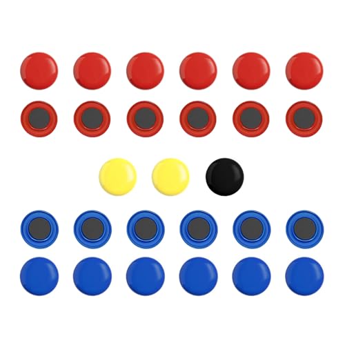 HIGHRAZON 27-Piece Soccer Magnets - 2 Team Sport Goal Player Magnets for Magnetic Clipboard Coach Board, Compatible with Magnetic Whiteboard & Coach Board - Image 1