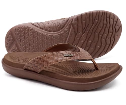 KuaiLu Womens Flip Flops Ladies Yoga Mat Comfortable Walking Thong Sandals Women With Plantar Fasciitis Arch Support Slip On Indoor Outdoor for Summer - Image 2