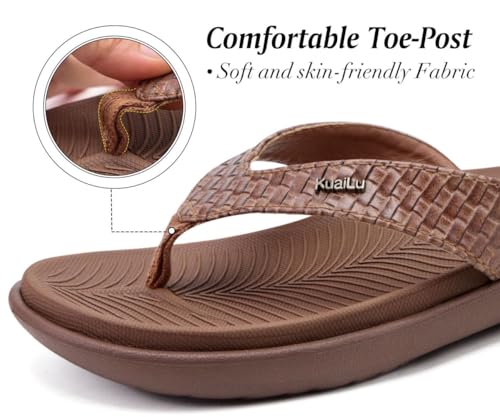 KuaiLu Womens Flip Flops Ladies Yoga Mat Comfortable Walking Thong Sandals Women With Plantar Fasciitis Arch Support Slip On Indoor Outdoor for Summer - Image 5