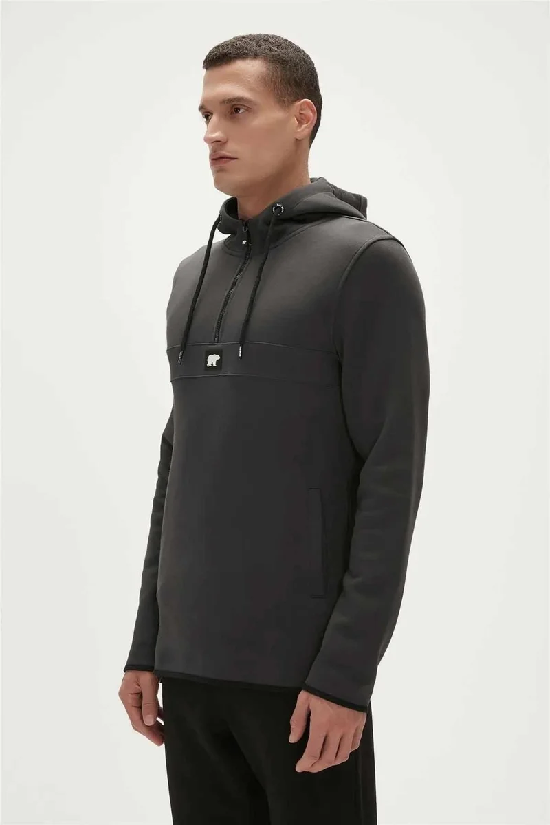 باد بير Defense Half-Zip Hoodie Men's Sweatshirt 19.02.27.027RAVEN