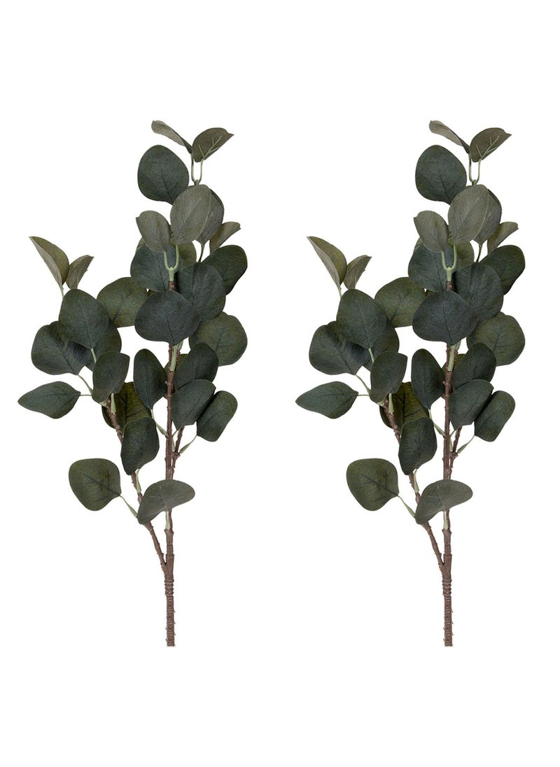 Kuber Industries Kuber Industries Flowers Orchid | Plastic Artificial Flower Eucalyptus | Artificial Flower for Home Décor | Orchids Artificial Flower for Vase | Pack of 2 | Green  - Image 1