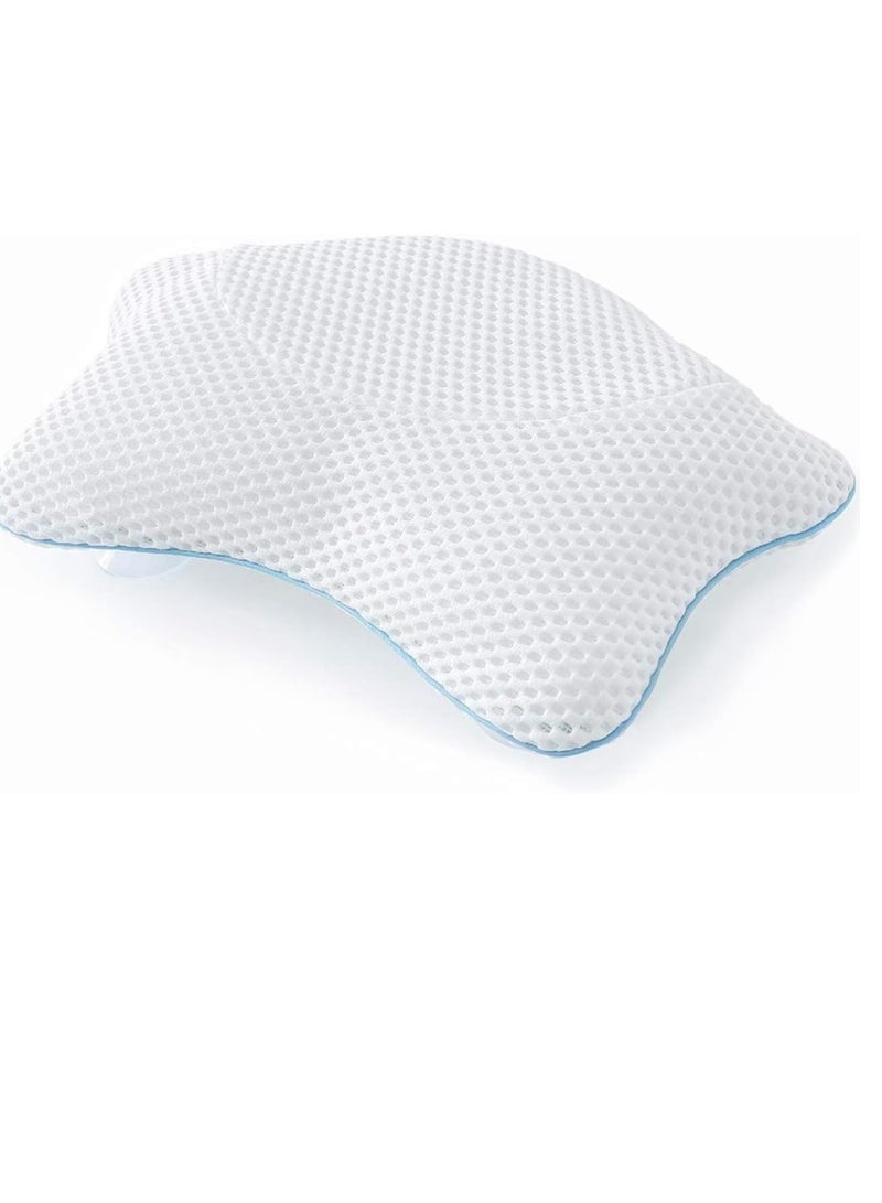 Idle Hippo Non Slip Bath Pillow, Luxury Spa Bathtub Head & Neck Rest Support, Permeable Quick Drying Air Mesh Tub Pillow with 4 Large Suction Cups, Fits Any Tubs, Soft and Relaxing  - Image 1