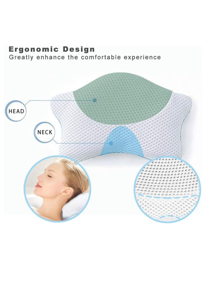 Idle Hippo Non Slip Bath Pillow, Luxury Spa Bathtub Head & Neck Rest Support, Permeable Quick Drying Air Mesh Tub Pillow with 4 Large Suction Cups, Fits Any Tubs, Soft and Relaxing  - Image 4