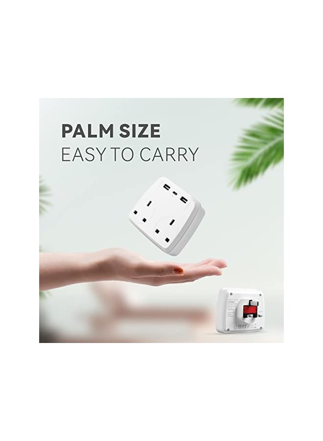 promass Multi Plug Extension Power Adapter with 2 USB,Double Extender Wall Charger Socket 2 Way Dual Multiple Electrical Outlet Adaptor, Charging Station for Home, Office - Image 3