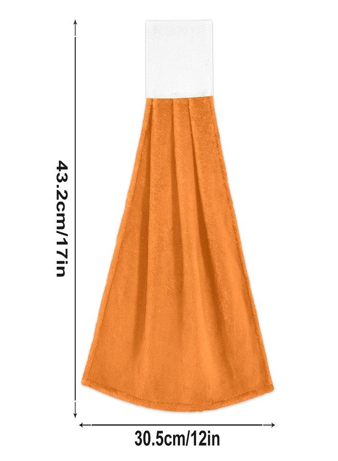 Dussdil Halloween Orange Kitchen Hand Towel Set - 2 Pcs, 12 x 18 in Fingertip Towels With Tie - Soft Absorbent Tea Bar Dish Cloths for Laundry Room, Bath, Bathroom - Image 5