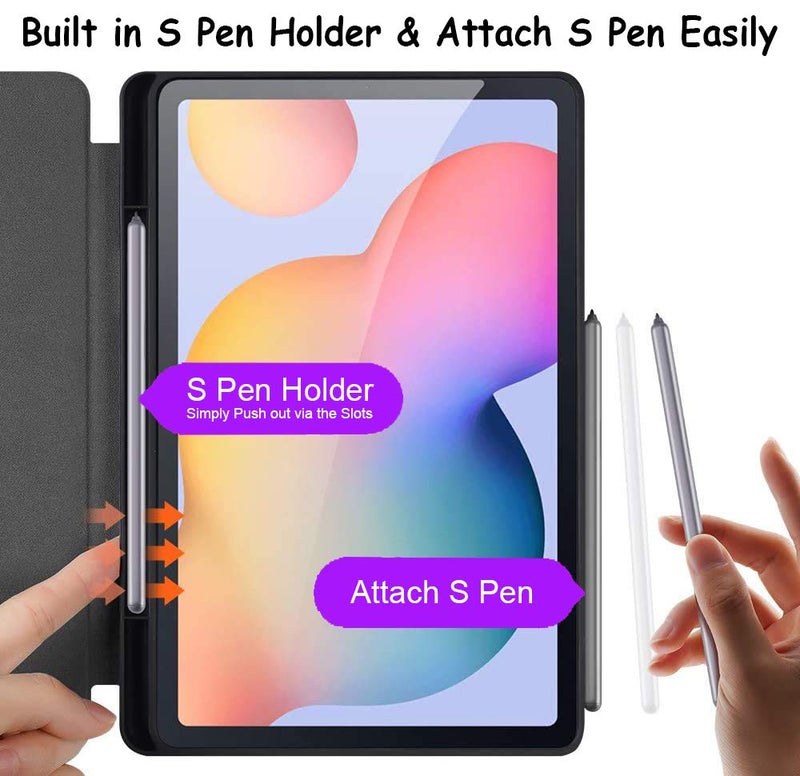 Robustrion Cover Samsung Galaxy Tab S6 Lite Tablet Cover Case Smart Flexible Case Cover with S Pen Holder for Samsung S6 Lite Tab 10.4 inch [Auto Sleep Wake Support] - Aqua - Image 5