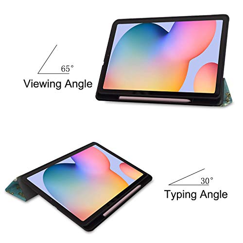 Robustrion Cover Samsung Galaxy Tab S6 Lite Tablet Cover Case Smart Flexible Case Cover with S Pen Holder for Samsung S6 Lite Tab 10.4 inch [Auto Sleep Wake Support] - Aqua - Image 3