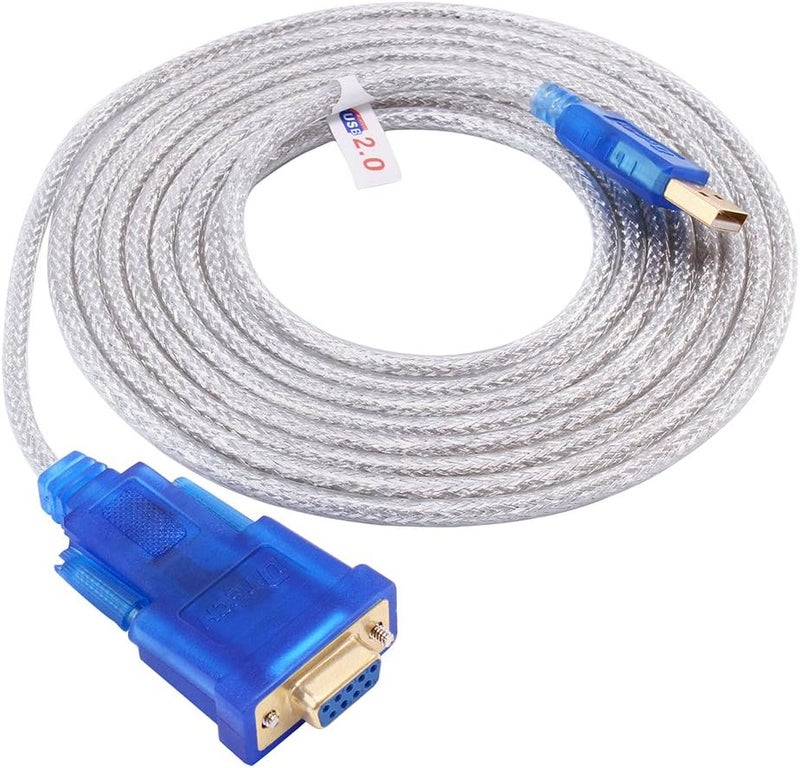 دي تك محول من USB إلى تسلسلي بطول 10 أقدام، كابل USB إلى RS232 DB9 أنثى منفذ COM مع شريحة FTDI يدعم Windows 11 و10 و8 و7 وMac وLinux - Image 1