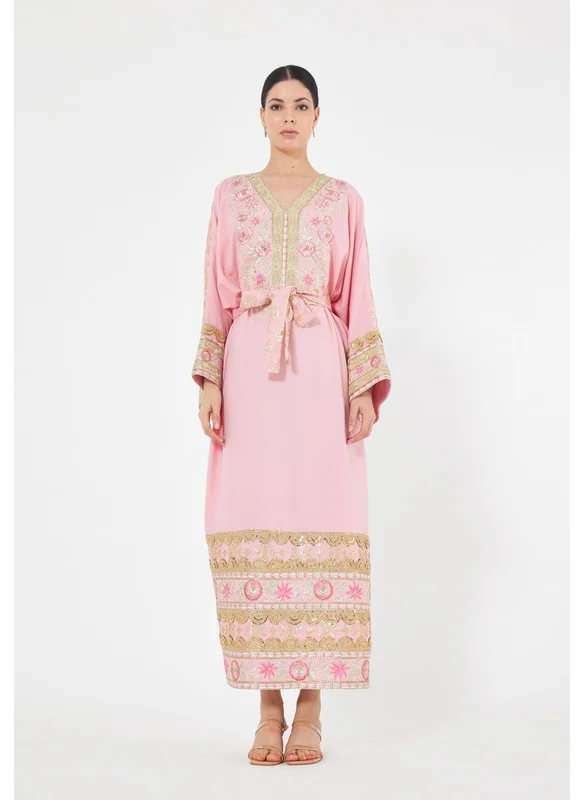 Thouq V-Neck Embroidered Jalabiya